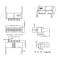 2.54mm Dual Row Box Header Connector DIP Vertical 180° type H=9.00mm