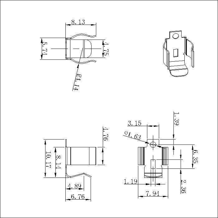 50 SM Cylindrical Battery Contact Clip AAAA 1 Cell SMD (SMT) Tab