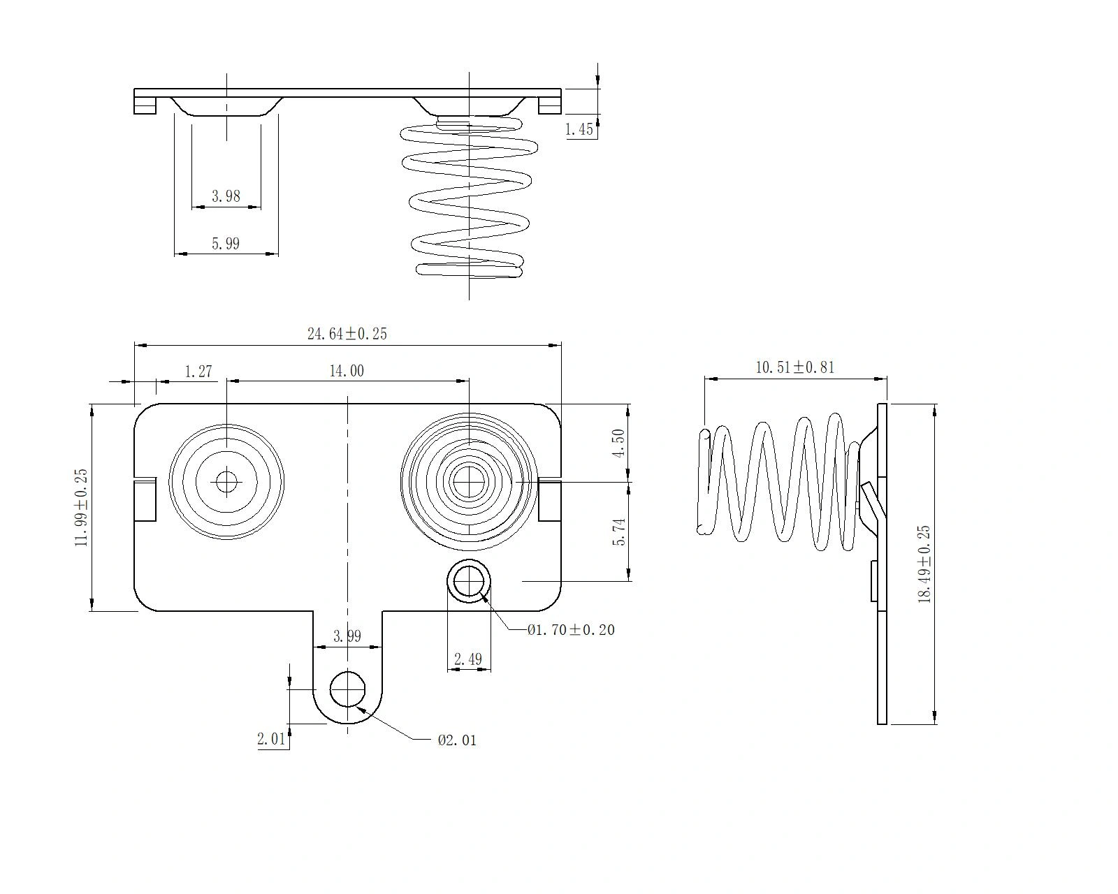BATTERY Contacts FOR 'AA' Dual MF Battery (5218)