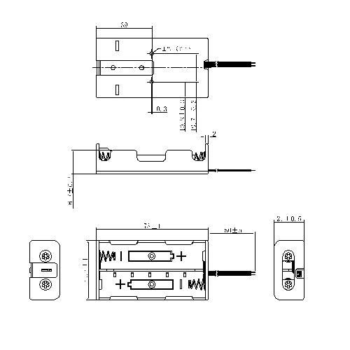 2 Pieces 18650 Battery Holder 2 pieces battery holders for 18650 Manufactory