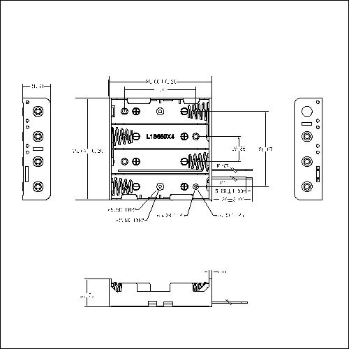 4 Pieces Li-ion 18650 Battery Holder Box Case with wire