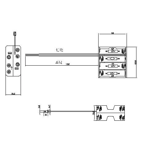 8 AA Battery Holders/Boxes Double Layer with Leads