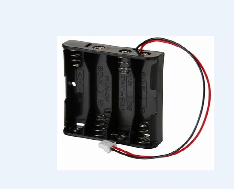 4 Pieces AA Battery Holders/Cases with Wire & Plug