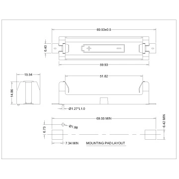 SINGLE AA BATTERY HOLDER SMT (024)