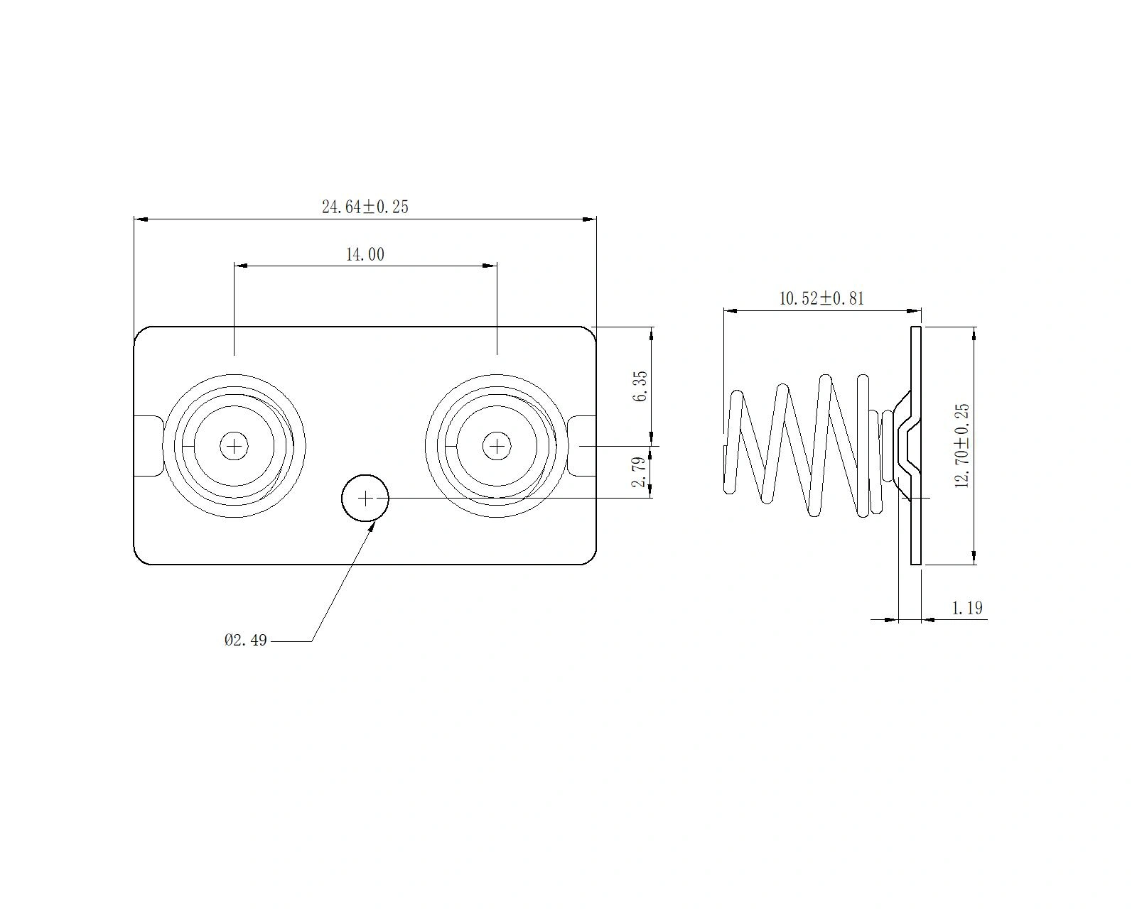 BATTERY Contacts FOR 'AA'Dual Spring Battery (5228)