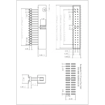 2.54 mm dual row box header Straight SMD Add Housing