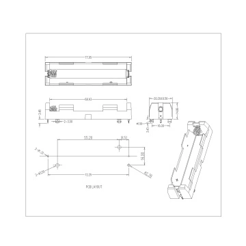Single Battery Holder For 18650 THM