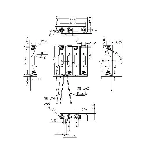 Number 7 Battery Holder with Wire Leads 4 PIECES AAA Battery Holders with wire leads Manufactory