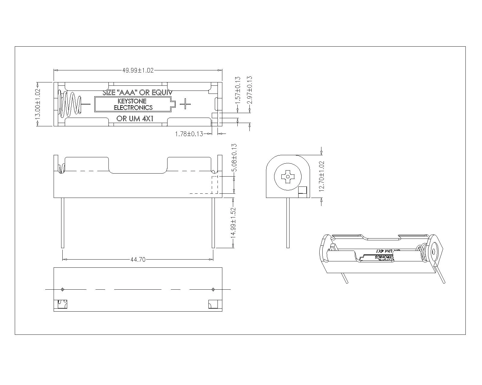 1 PIECES AAA Battery Holders DIP TYPE