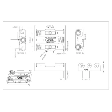 3 PIECES AAA Battery Holders DIP TYPE