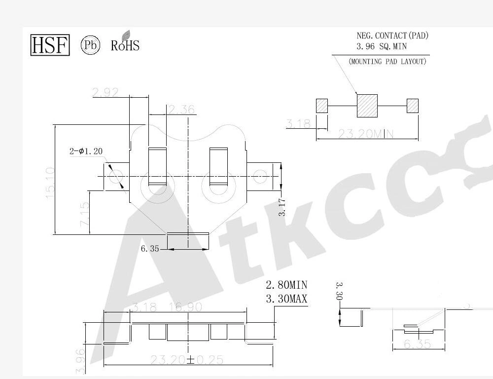 Battery Contacts FOR CR1632.CR1612.CR1616 CR1620.