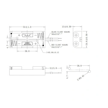 DUAL AAA Battery Holders With Wire