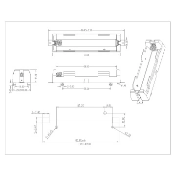 Single Battery Holder For 18650 SMT (130)