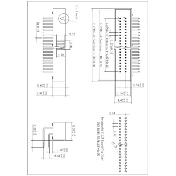 1.27*2.54mm 14P Shrouded Box Header DIP/THR 90° H=5.90