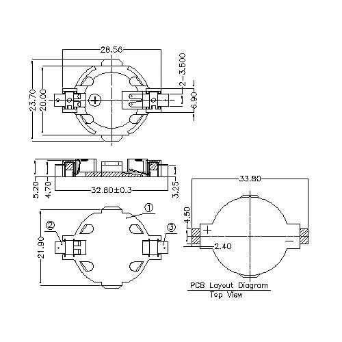CR2032 Surface Mount SMD/SMT Coin Cell Battery Holders