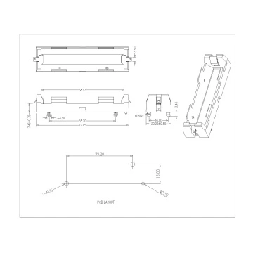 Single Battery Holder For 18650 Solder Tail