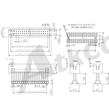 1.27 mm Pitch Box Shrounded Headers SMT type H=5.70 with Housing