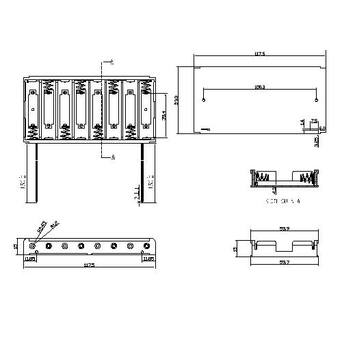 8- AA battery holder with wire leads