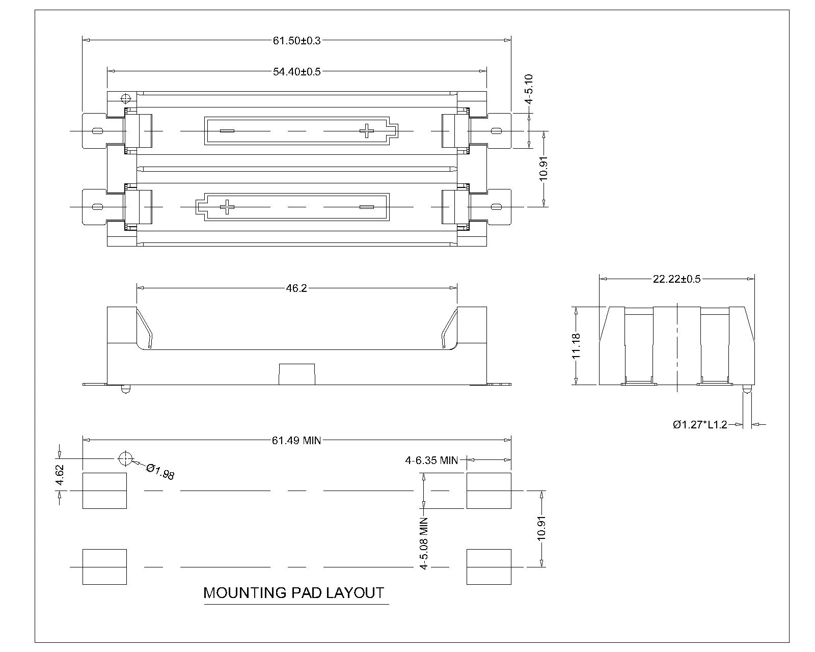 AAA-022 DUAL AAA BATTERY HOLDER SMT