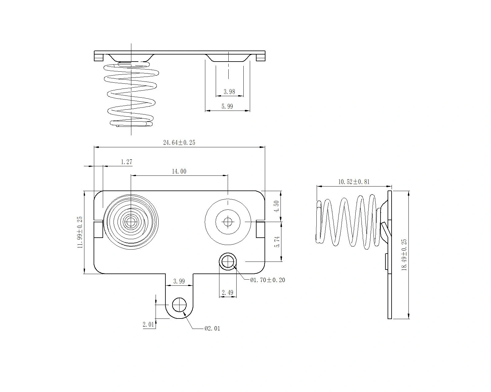 BATTERY Contacts FOR 'AA' Dual MF Battery (5217)