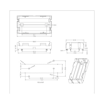 Dual Battery Holder For 18650 THM (049P)