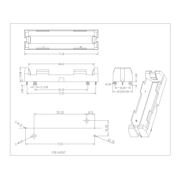 Single Battery Holder For 18650 THM (043)