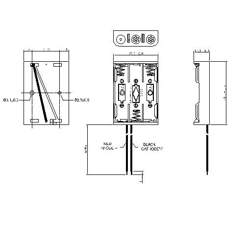 Battery Holders 3 Pieces AAA battery holders with wire leads Manufactory