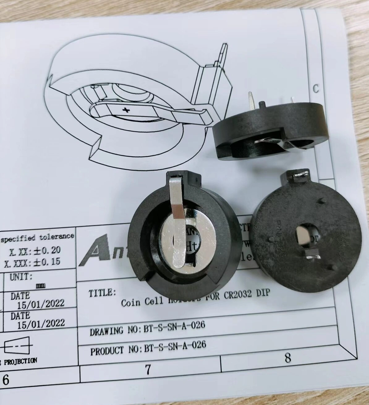 Coin Cell Holders FOR CR2032 DIP