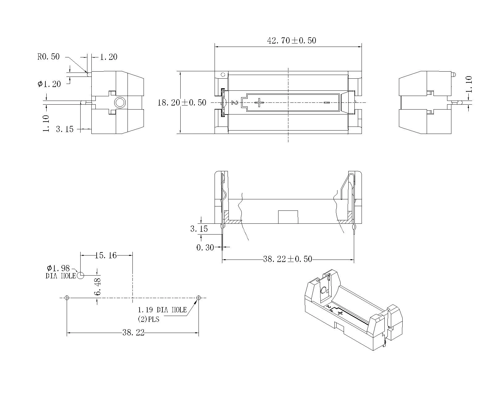 Battery Holder FOR 2-3A(-A)