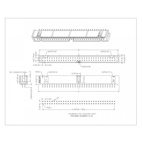 2.54mm Dual Row 3M Straight 2.54mm dual row box header 3M 180° H=9.9mm Manufactory