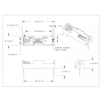 SINGLE AA Battery Holders DIP TYPE