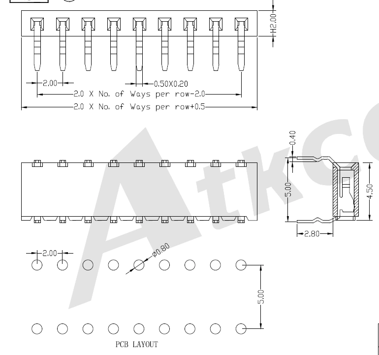 2.0 mm Female Header Single Row Angle Type