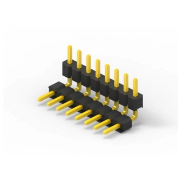 1.27 mm Pitch Male Header Connector Single Row Double Plastic DIP Right Angle