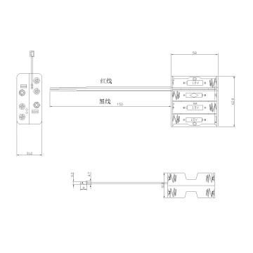 8 PIECES AA Battery Holders 4P DOUBLE WITH SOCKET