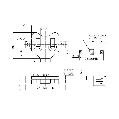 Battery Contacts FOR CR1632A