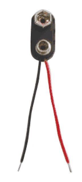 9V battery holder with leads