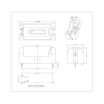 SINGLE 1-2AA BATTERY HOLDER THM (011)