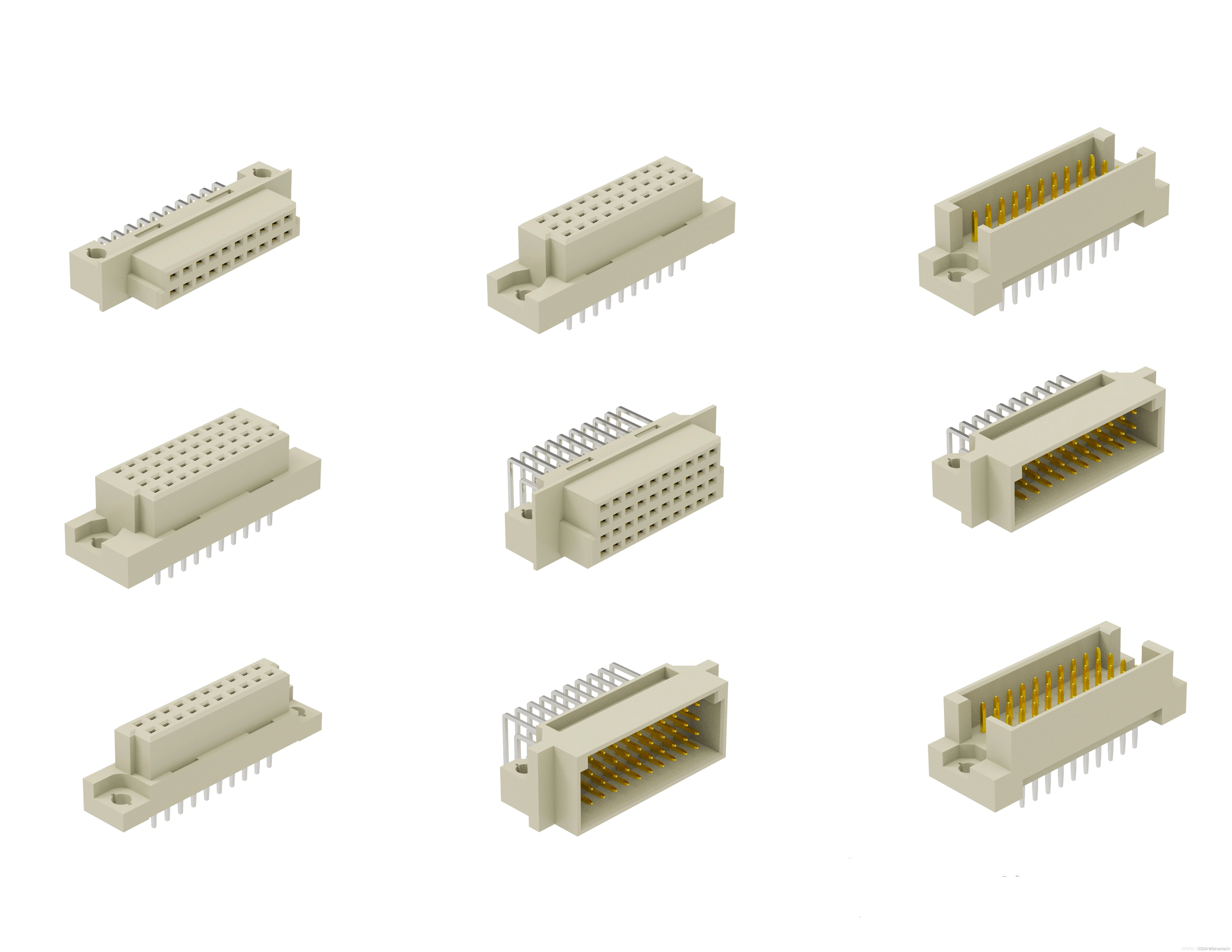 64 Positions Vertical Female Press-Fit DIN 41612 / IEC 60603-2 Connectors